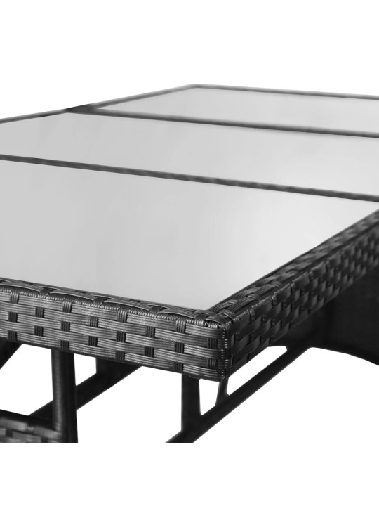 Dārza galds, melns, 170x80x74 cm, pe rotangpalma