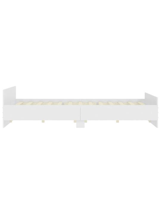 Gultas rāmis ar galvgali un kājgali, balts, 200x200 cm