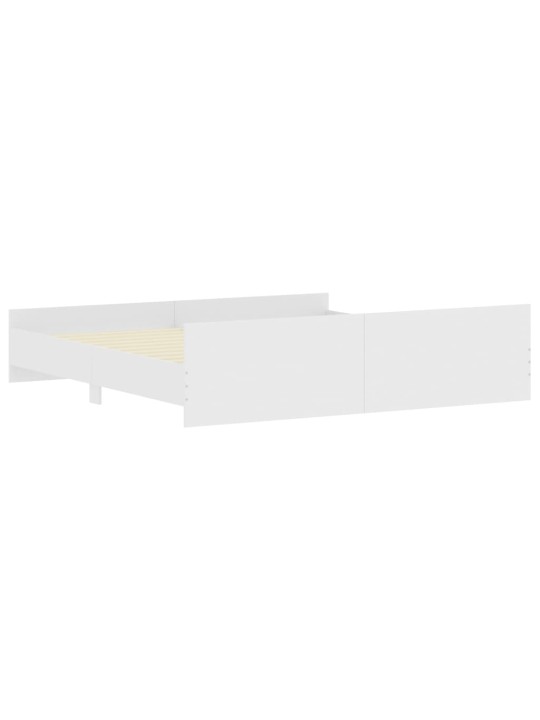 Gultas rāmis ar galvgali un kājgali, balts, 200x200 cm