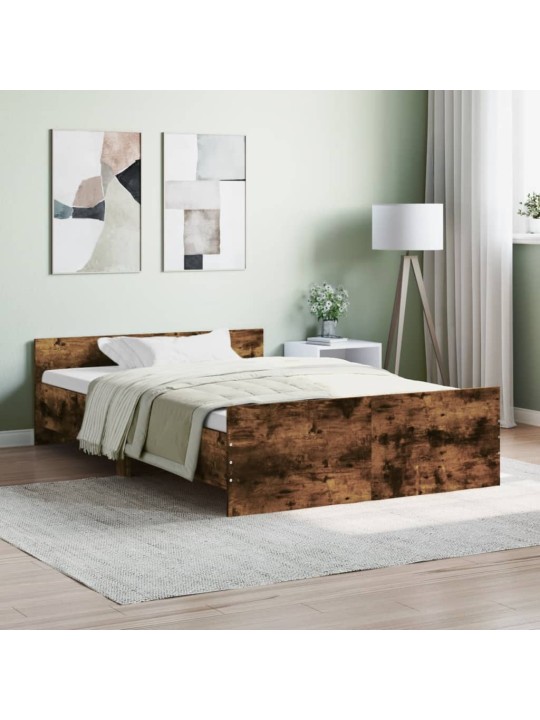 Gultas rāmis ar galvgali un kājgali, koka krāsa, 120x200 cm