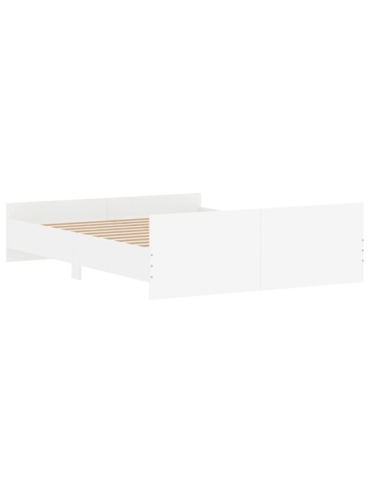 Gultas rāmis ar galvgali un kājgali, balts, 150x200 cm