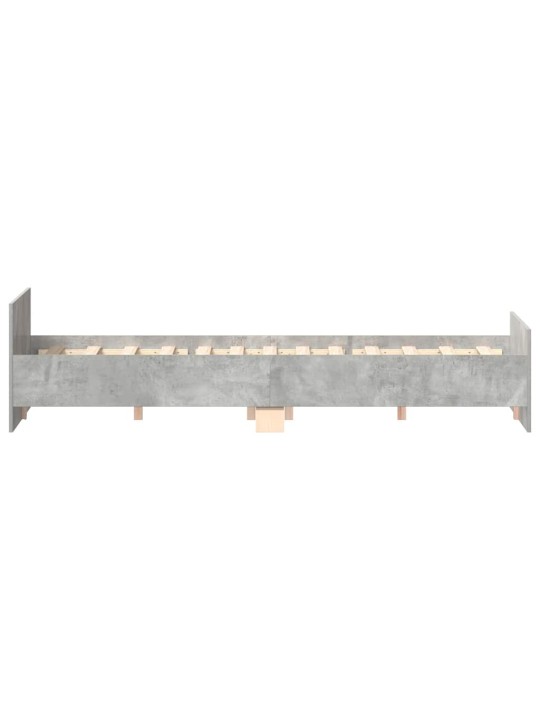 Gultas rāmis ar galvgali un kājgali, pelēks, 140x190 cm