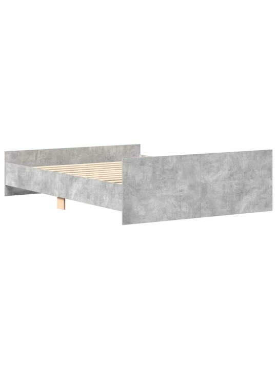 Gultas rāmis ar galvgali un kājgali, pelēks, 140x190 cm