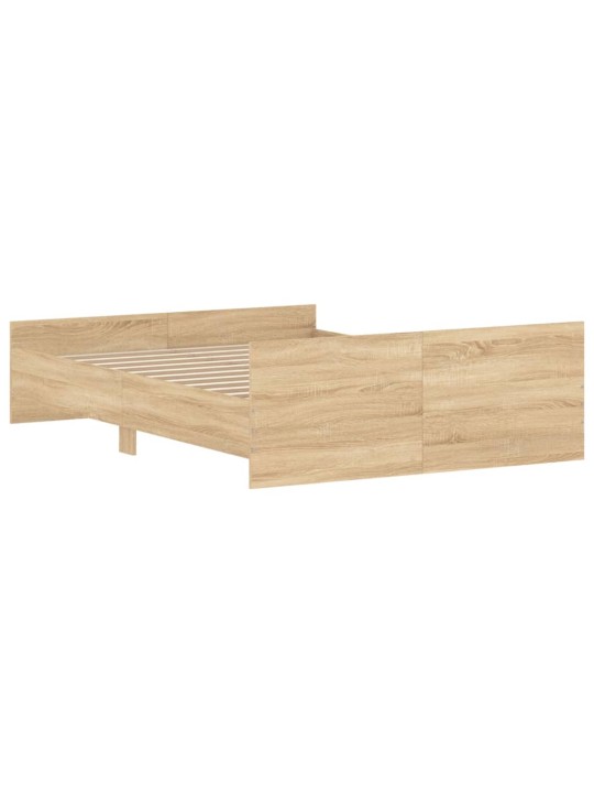 Gultas rāmis ar galvgali un kājgali, koka krāsa, 135x190 cm