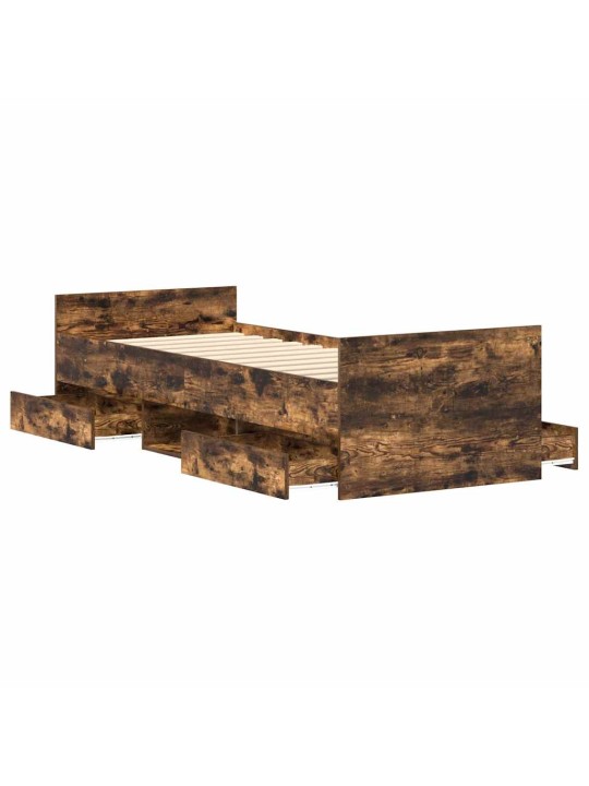 Gultas rāmis ar galvgali un kājgali, koka krāsa, 90x200 cm