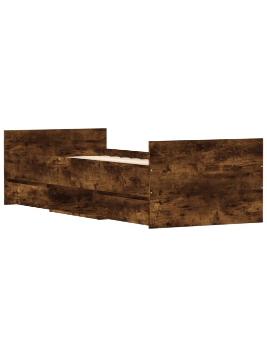Gultas rāmis ar galvgali un kājgali, koka krāsa, 75x190 cm