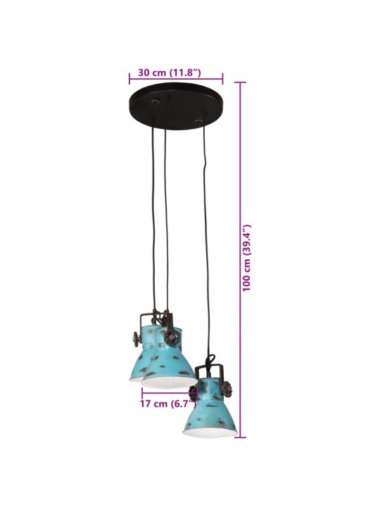 Griestu lampa 25 w, bružāti zila, 30x30x100 cm, e27