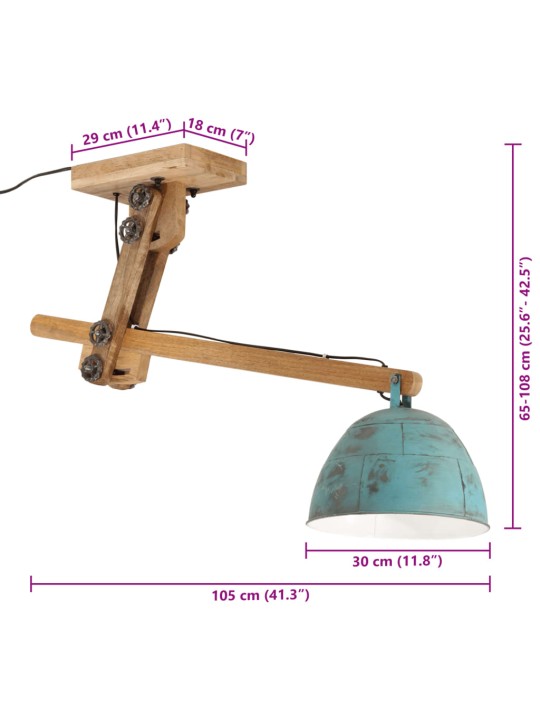 Sienas lampa, 25 w, bružāti zila, 105x30x65-108 cm, e27