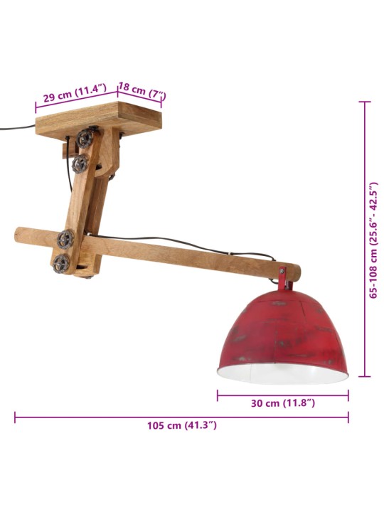 Sienas lampa, 25 w, bružāti sarkana, 105x30x65-108 cm, e27