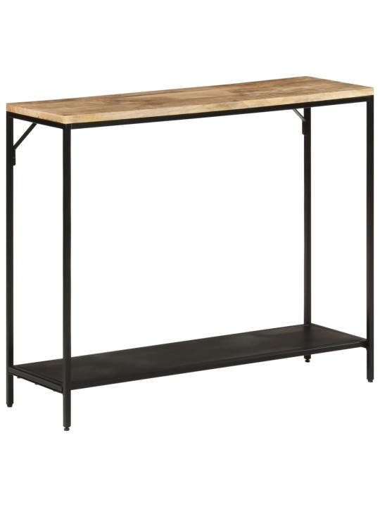 Konsoles galdiņš, 90x30x75 cm, neapstrādāts mango koks, dzelzs