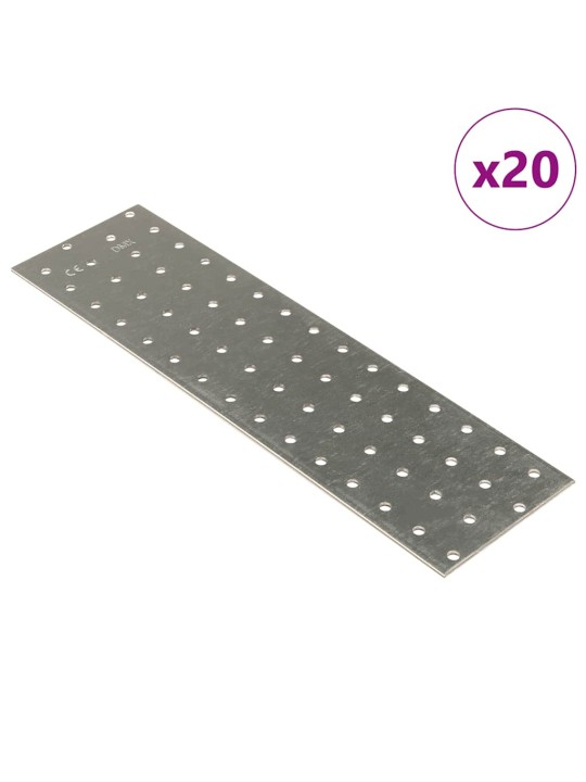 Perforētas plāksnes, 20 gab., 2 mm, 300x80 mm, cinkots tērauds