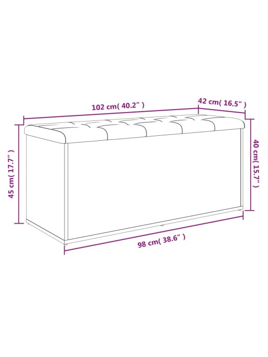 Uzglabāšanas sols, ozolkoka, 102x42x45 cm, inženierijas koks