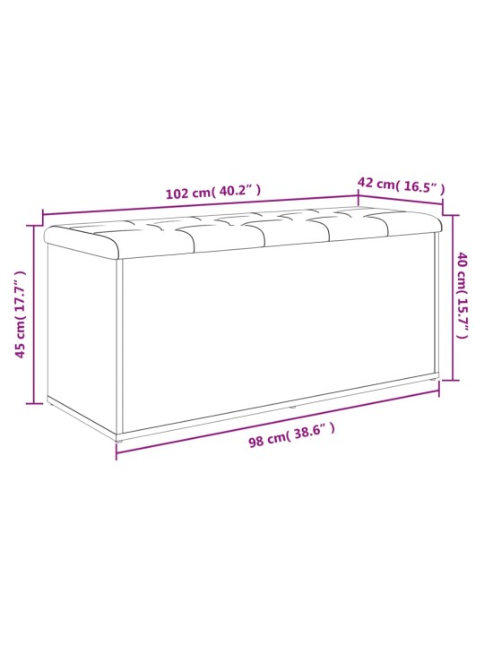Uzglabāšanas sols, koka krāsa, 102x42x45 cm, inženierijas koks