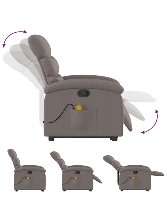 Masāžas krēsls, paceļams, pelēkbrūns audums