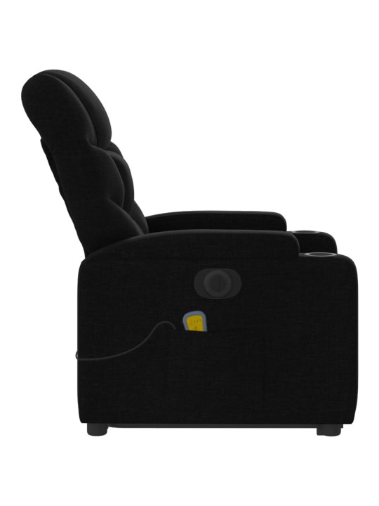 Elektrisks masāžas krēsls, paceļams, atgāžams, melns audums
