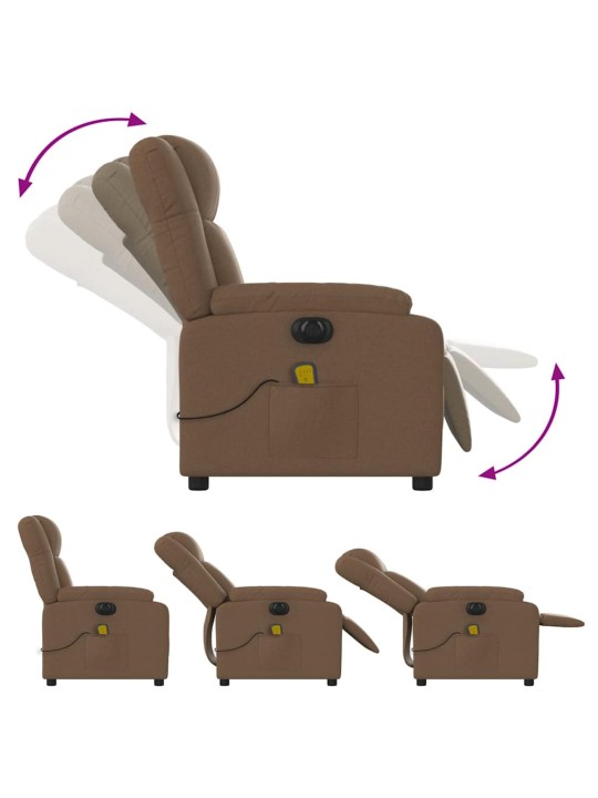 Elektrisks masāžas krēsls, atgāžams, brūns audums