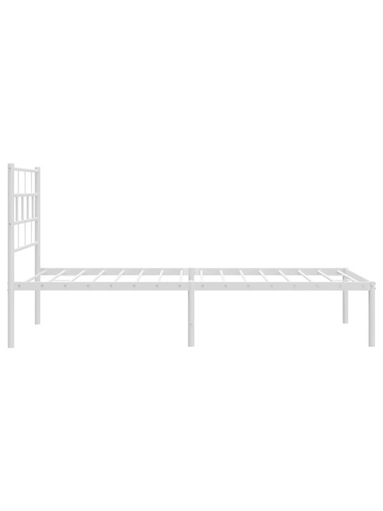 Gultas rāmis ar galvgali, balts metāls, 100x200 cm