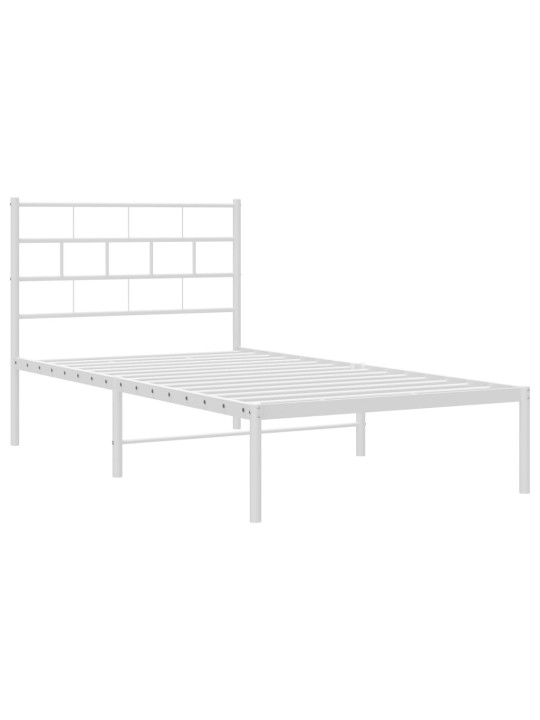 Gultas rāmis ar galvgali, balts metāls, 107x203 cm