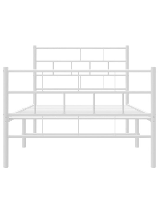Gultas rāmis ar galvgali un kājgali, balts metāls, 80x200 cm