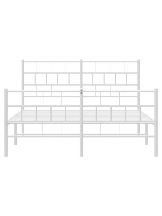 Gultas rāmis ar galvgali un kājgali, balts metāls, 120x200 cm