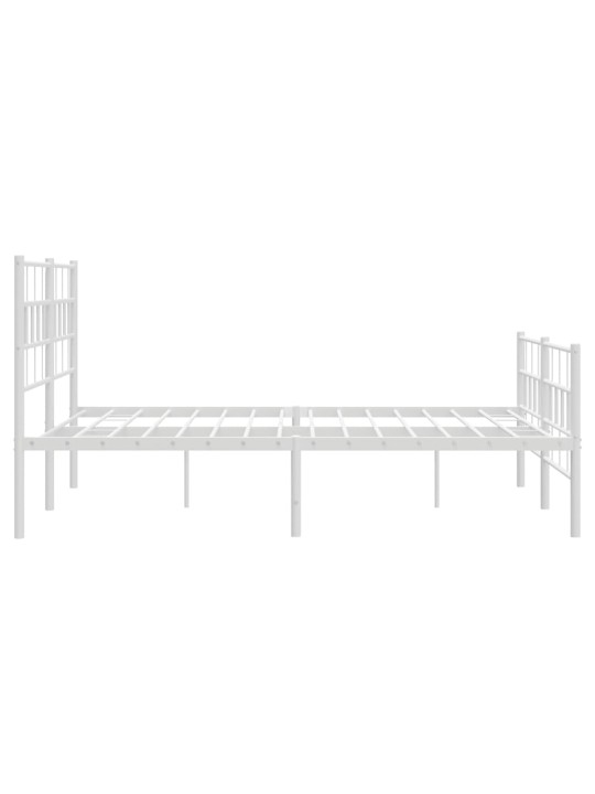 Gultas rāmis ar galvgali un kājgali, balts metāls, 120x200 cm