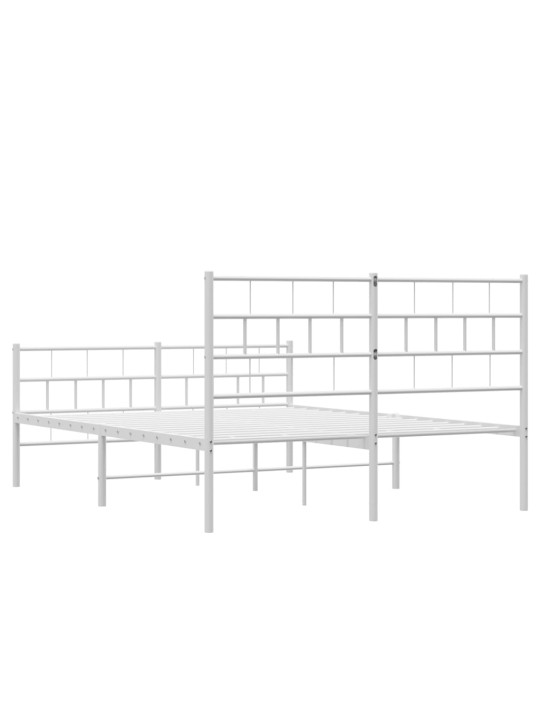 Gultas rāmis ar galvgali un kājgali, balts metāls, 120x200 cm