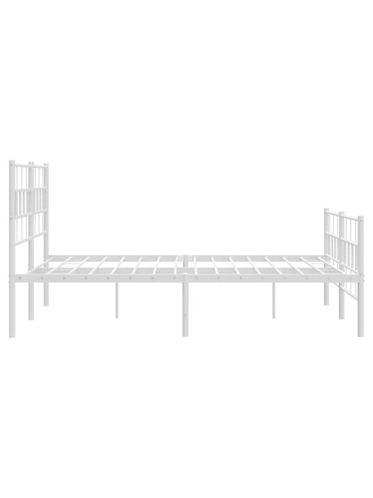 Gultas rāmis ar galvgali un kājgali, balts metāls, 135x290 cm