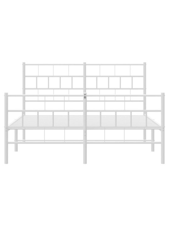 Gultas rāmis ar galvgali un kājgali, balts metāls, 160x200 cm