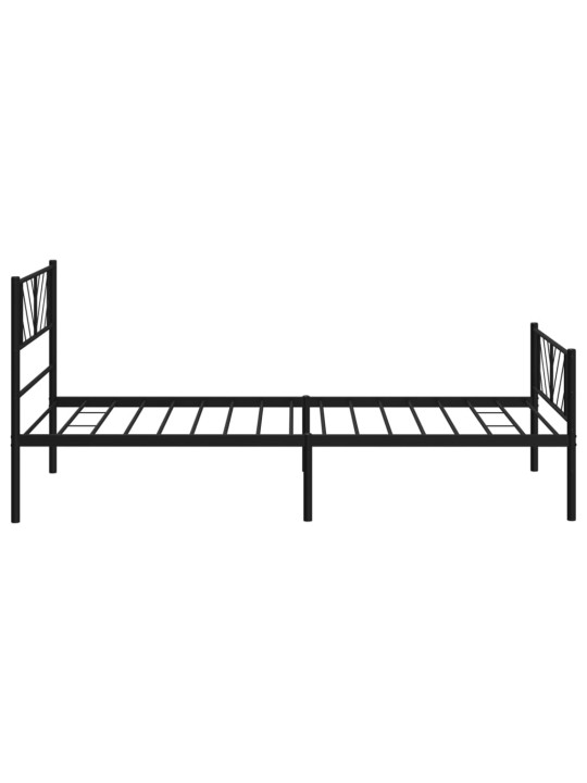 Gultas rāmis ar galvgali un kājgali, melns metāls, 100x200 cm