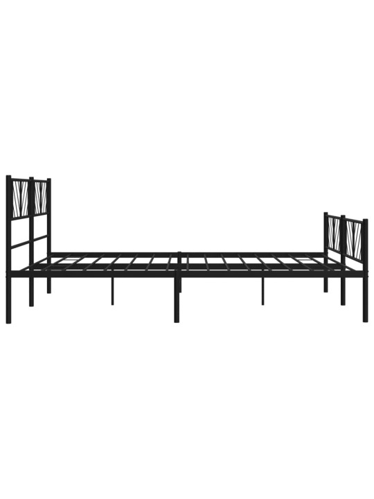 Gultas rāmis ar galvgali un kājgali, melns metāls, 183x213 cm