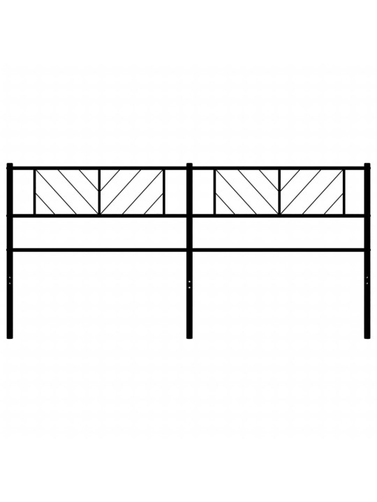 Gultas galvgalis, metāls, melns, 200 cm