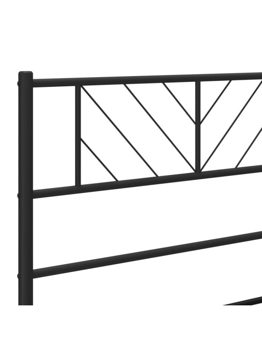 Gultas galvgalis, metāls, melns, 200 cm