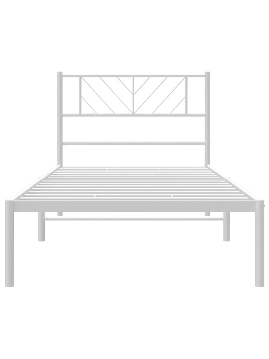 Gultas rāmis ar galvgali, balts metāls, 80x200 cm