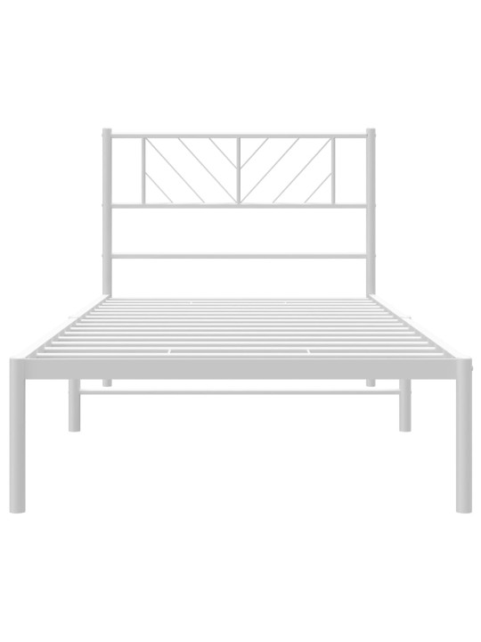 Gultas rāmis ar galvgali, balts metāls, 100x200 cm