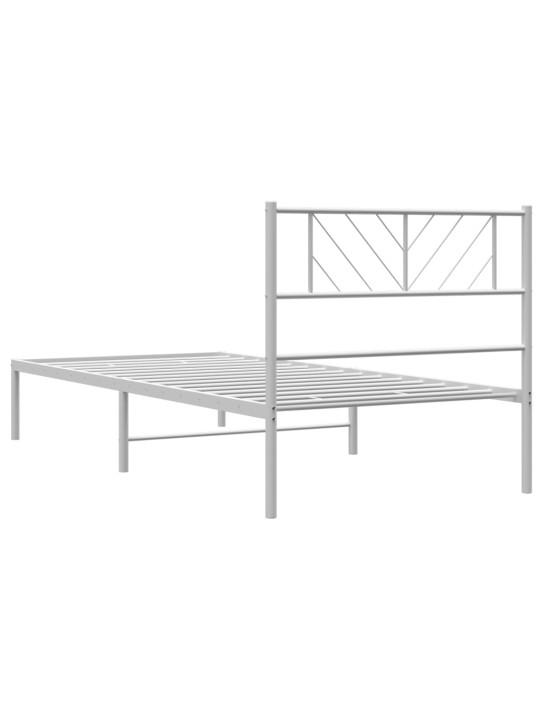 Gultas rāmis ar galvgali, balts metāls, 100x200 cm