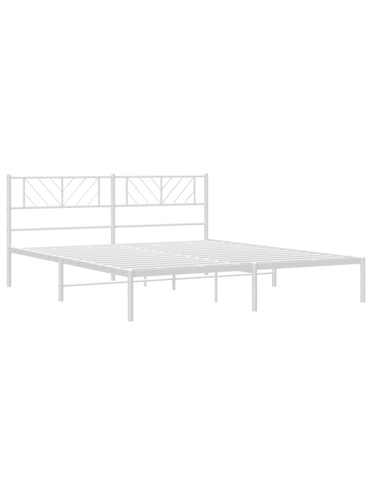 Gultas rāmis ar galvgali, balts metāls, 180x200 cm