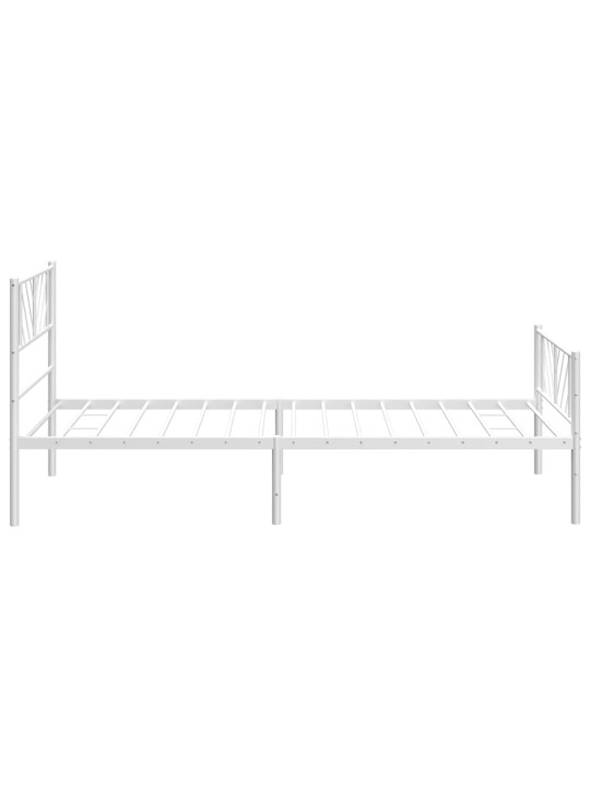 Gultas rāmis ar galvgali un kājgali, balts metāls, 80x200 cm