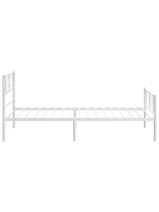 Gultas rāmis ar galvgali un kājgali, balts metāls, 107x203 cm
