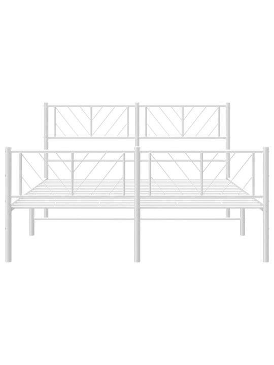 Gultas rāmis ar galvgali un kājgali, balts metāls, 120x190 cm