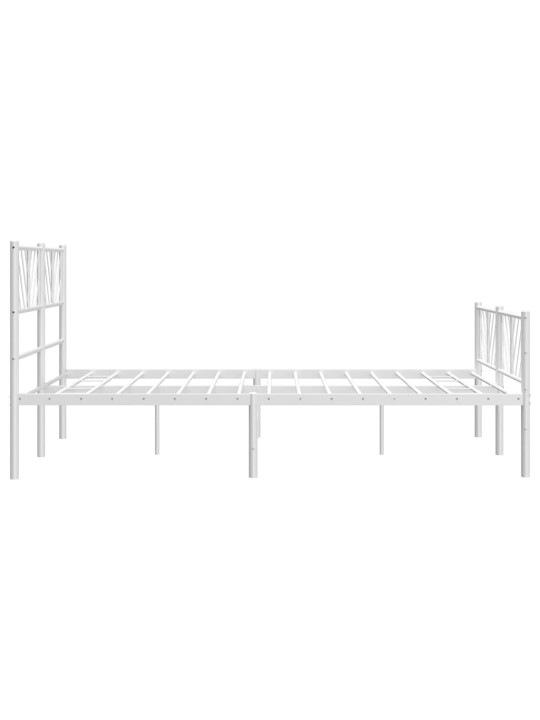 Gultas rāmis ar galvgali un kājgali, balts metāls, 120x200 cm