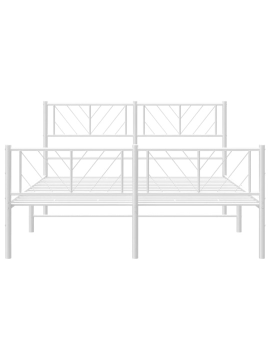 Gultas rāmis ar galvgali un kājgali, balts metāls, 135x290 cm