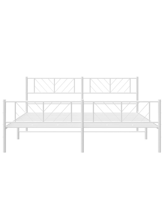 Gultas rāmis ar galvgali un kājgali, balts metāls, 180x200 cm