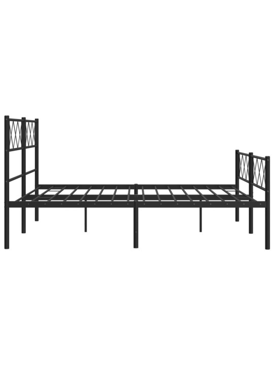 Gultas rāmis ar galvgali un kājgali, melns metāls, 120x200 cm