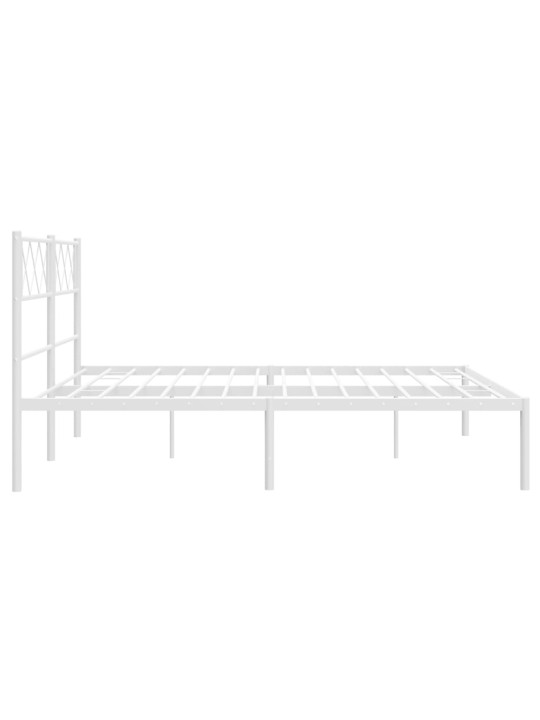 Gultas rāmis ar galvgali, balts metāls, 120x190 cm