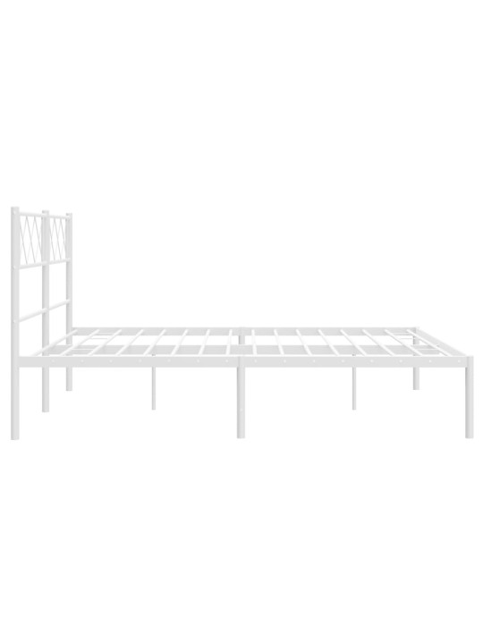 Gultas rāmis ar galvgali, balts metāls, 120x200 cm