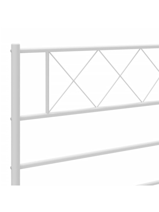 Gultas rāmis ar galvgali un kājgali, balts metāls, 80x200 cm