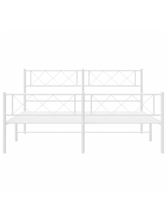 Gultas rāmis ar galvgali un kājgali, balts metāls, 120x200 cm