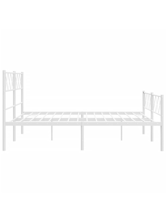 Gultas rāmis ar galvgali un kājgali, balts metāls, 120x200 cm