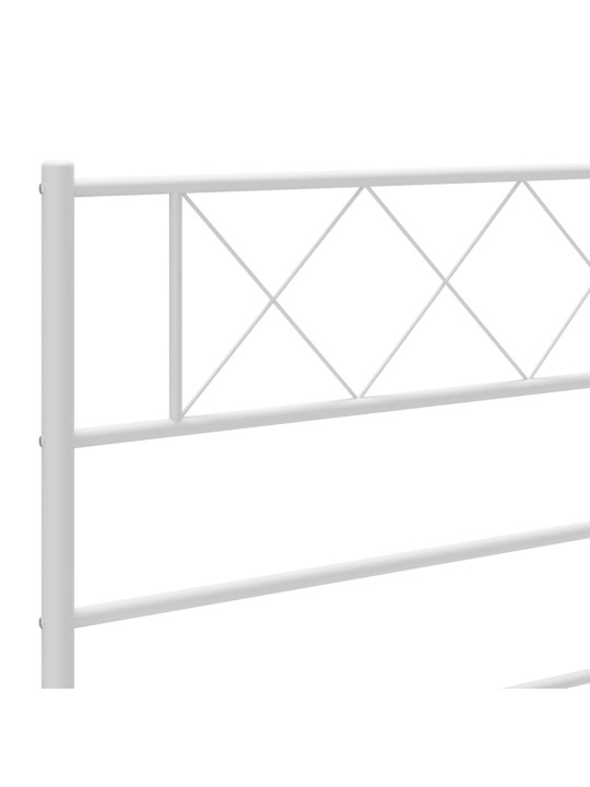 Gultas rāmis ar galvgali un kājgali, balts metāls, 135x290 cm