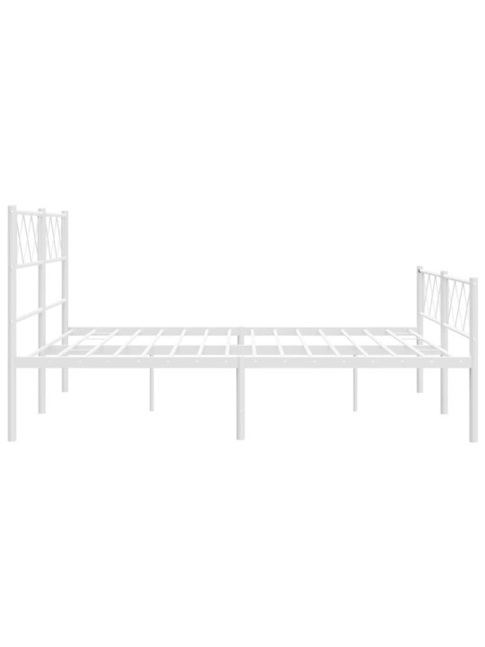 Gultas rāmis ar galvgali un kājgali, balts metāls, 140x200 cm